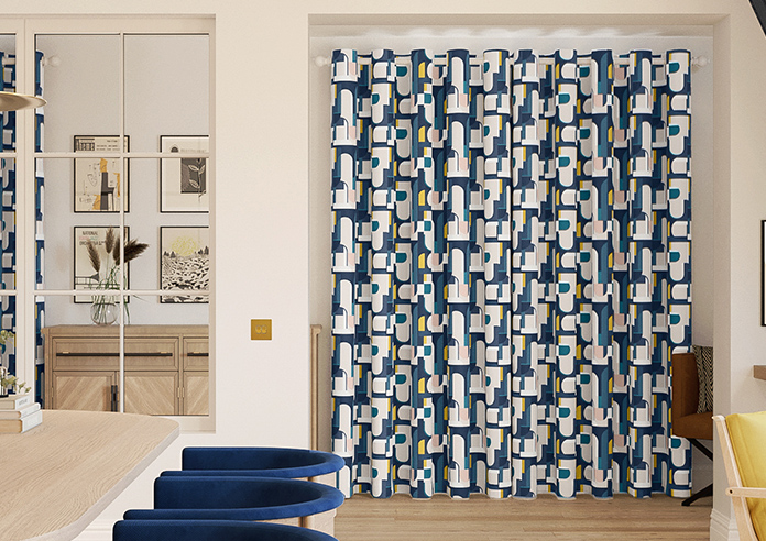 Archways, Navy - Made to Measure Curtains - Image 7